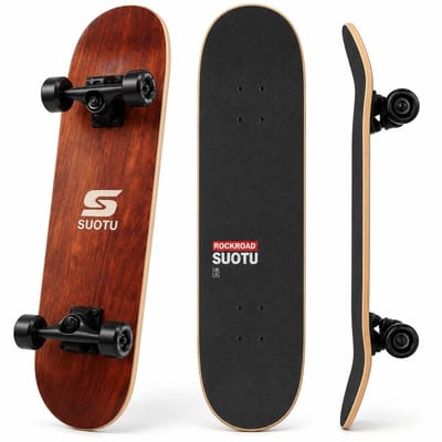 Suotu Skateboard - 80x20cm - ABEC-9 - 95A - schokabsorptie - Jongens - Meisjes - Volwassenen Skateboards