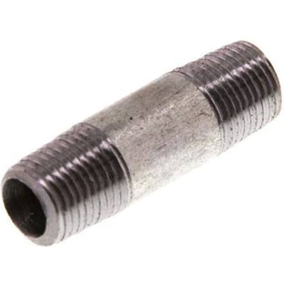 R 1/8'' Verzinkt Stalen Dubbele Pijpnippel 50 Bar DIN 2982 - 30mm