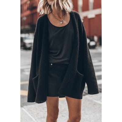 Mikuta The Black Oversized Knitted Cardigan Black Größe: L | Gilets Outlet | Damen | Schwarz