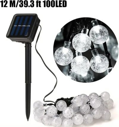 Bovista Tuinverlichting - Tuinlampen - Buitenverlichting - Tuin Verlichting - Led Lamp - Licht - Op Zonneenergie - Solar - Wit - 12 Meter