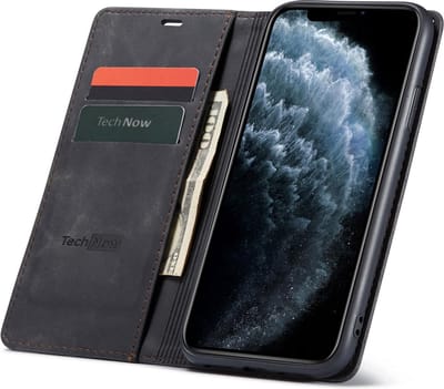 Hoesje geschikt voor iPhone 11 - Book Case Leer Slimline Zwart