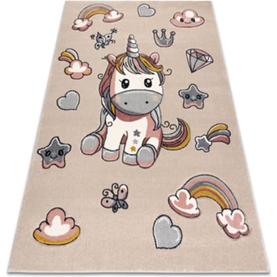 Kleden Rugsx KIDDO tapijt 6110 crème / wit, Yksisarvinen, 80x150 cm