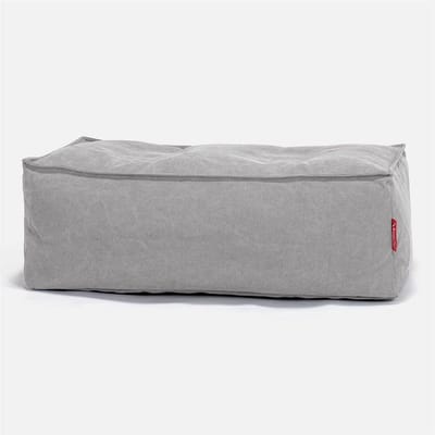 Grote Rechthoekige Poef Voetenbank - Stonewashed Denim - Comfortabele Voetsteun voor Woonkamer