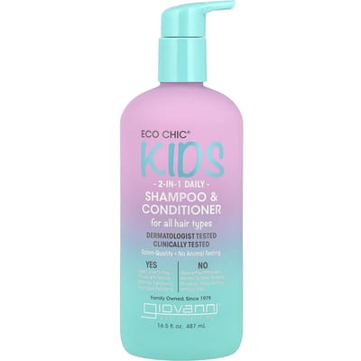Giovanni, Eco Chic® Kids, 2-in-1 dagelijkse shampoo en conditioner, voor alle haartypes, 16,5 fl oz (487 ml)