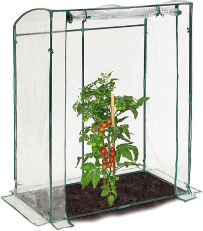 Famanu - Tomatenkas, pvc-folie, HxBxD: 170 x 130 x 75 cm, begaanbare foliekas met deur, kweekkas, transparant/groen