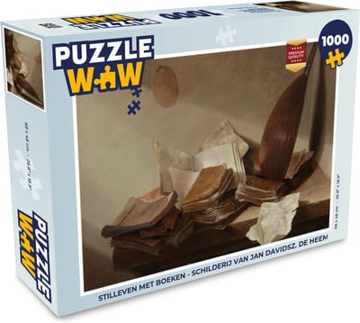 Puzzel Stilleven met boeken - Schilderij van Jan Davidsz. de Heem - Legpuzzel - Puzzel 1000 stukjes volwassenen