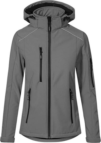Women's Softshell Outdoorjas met afneembare capuchon Steel Grey - XL