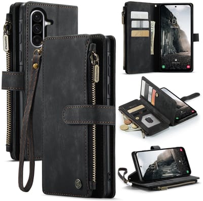 CaseMe Hoesje - Geschikt voor Samsung Galaxy A17 Hoesje - CaseMe C30 Book Case met Portemonnee - Zwart