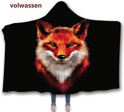 Bovista Hoodie Deken Met Mouwen - Onesie - Plaid - Fleece Blanket - Knuffeldeken - Dames - Heren - Kinderen - Vos - Volwassenen