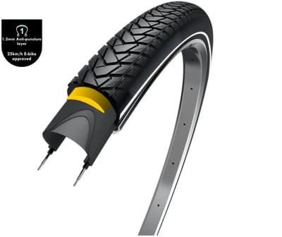 WOLFF Fietsband met anti-leklaag en reflectie - 28x1.75 - Zwart - Veilig en duurzaam