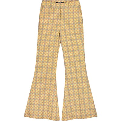 Daily Paper Yellow Check Kacy Pants Größe: XS | Ausgestellte Hosen Outlet | Damen | Gelb