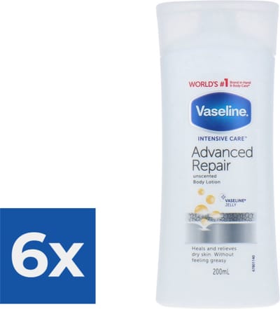 Vaseline Lotion Adv Repair CC 200ML 1 flacon - Voordeelverpakking 6 stuks