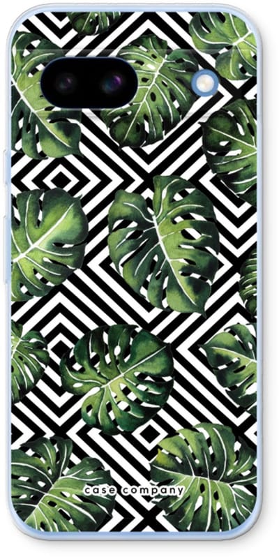 Case Company® - Hoesje geschikt voor Google Pixel 8a hoesje - Geometrische jungle - Soft Cover Telefoonhoesje - Bescherming aan alle Kanten en Schermrand