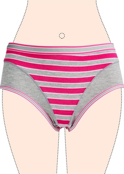 Dames slips 3 pack gestreept rood S