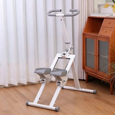 Hometrainer Stepapparaat Wit Opvouwbare Stepper met 3 Trappen Compact Fitnessapparaat voor Thuis Full Body Cardio Training voor Benen Billen en Buik