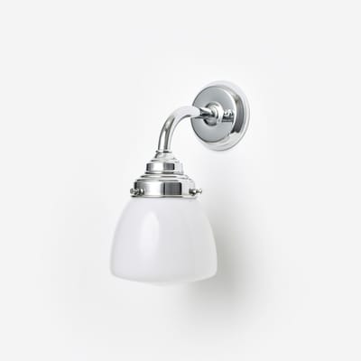 Wandlamp Schoolbol Small Curve Chroom - Art Deco Trade