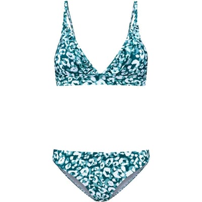 Shiwi Beau Bikini Set Lush Leopard Cool Pine Green Cool Pine Green Size: 34 | Bikinis Outlet | Dames | Blauw