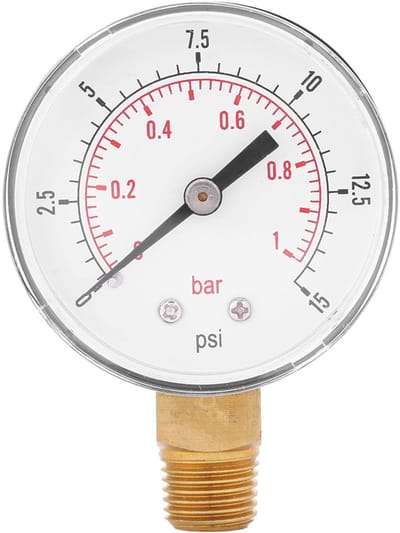Dailygoody - Brandstofdrukmeter - Drukmeter 0-15 Psi - Duurzaam en Betrouwbaar - Compact formaat - Voor Water Lucht Olie Gas - Ideaal voor Professiona