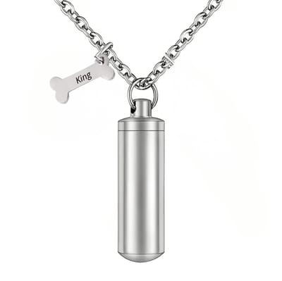Ashanger cilinder hond | Zilver | Ashanger Cilinder met hondenbotje graveren | Ashanger graveren | Ashanger Hond graveren | Ashanger Cilinder met Hondenbotje | Asketting cilinder hondenbotje | Herdenkingssieraad Hond | Petshop Seven