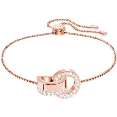 Swarovski Dubbele Ring Bedel Armband Dames Armbanden Rosé-Goud 5368040 Box (Random Color) beige