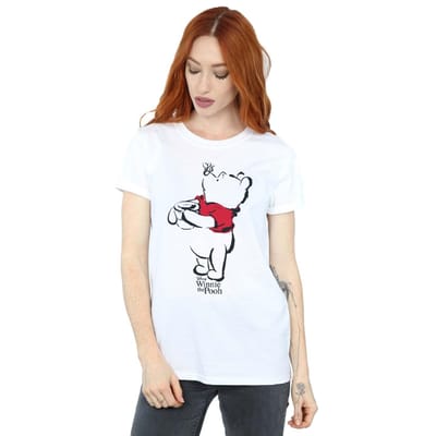 Disney Dames/Dames Winnie De Poeh Tekening Katoenen Vriendje T-shirt (Wit)