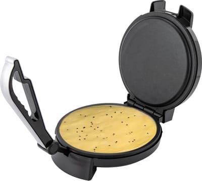 Elektrische Pannenkoekenmaker - Tortilla Maker - Ontbijt Bereiden - Instelbare Temperatuur - 26 cm Rond - Zwart Zilver