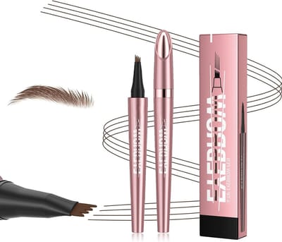 Langdurige Microblading Wenkbrauwpen - 2 Stuks Donkerbruin, Waterproof en Natuurlijke Afwerking voor Perfect Gedefinieerde Wenkbrauwen