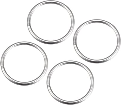 Dailygoods - Roestvrijstalen O-Ringen 60 mm OD 4 Stuks Gelast voor Aanhangerobjecten