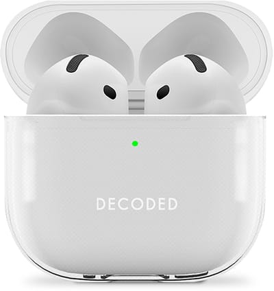 DECODED Siliconen AirPods Hoesje - Geschikt voor AirPods 4 - Soft Touch Silicone - Ondersteund Draadloos Opladen - Valbescherming - Transparant