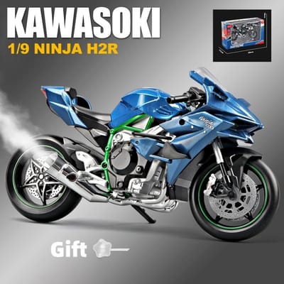 1:9 H2 H2R Legering Race Motorfiets Model Diecasts Metaal Baan Sport Motorfiets Model Geluid En Licht Met Spuit Kinder Speelgoed Cadeaus