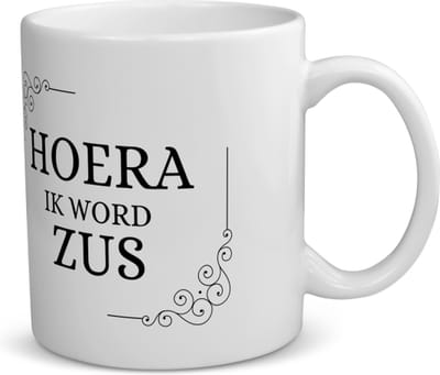 Akyol - hoera ik word zus koffiemok - theemok - Zus - iemand die zus wordt - zus cadeautjes - cadeau - kado - geschenk - 350 ML inhoud