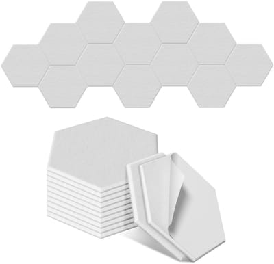 24x Hexagonale Akoestische Panelen – Geluidsabsorptie & Studio Akoestiek – Wit – voor KTV, Studio & Bar