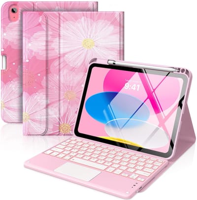 Dailygoods- Toetsenbordhoes met Verlichte Toetsen - Toetsenbord Hoes iPad 11 inch 2025 - Toetsenbord Hoes iPad 10.9 inch - Antislip - Verstelbaar - Inclusief Pencil Houder - Tabletcase
