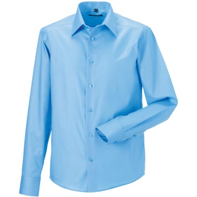 Russell Collectie Heren Lange Mouwen Ultiem Niet-Ijzershirt op maat gemaakt (Heldere lucht)