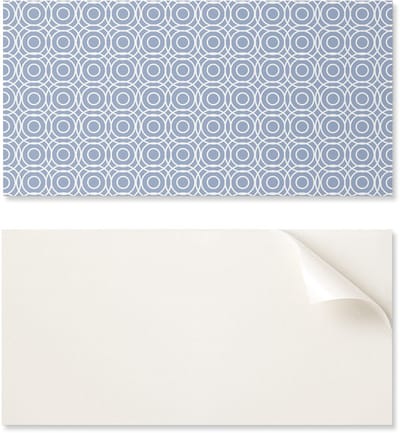 Decoratief vinyl wandpaneel met print, 100x50 cm, geometrisch cirkelpatroon.