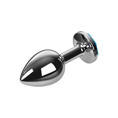 Rimba - Sofia - Metalen Buttplug Met Kristal - Blauw
