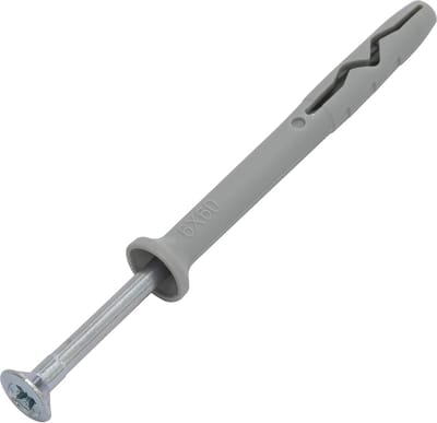 Nagelpluggen Set - Inslagankers - Beton Bevestigen - Roestvast Slagschroef - Ø 6x60mm + 3.9x65mm - Grijs