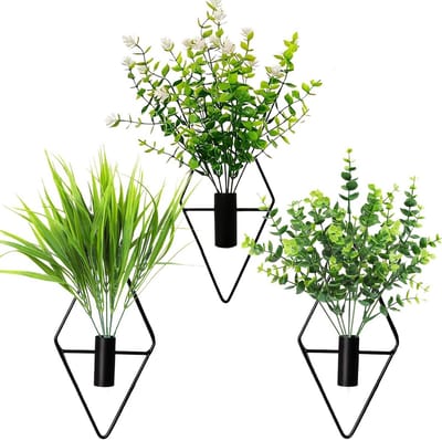 Omgoods - Set van 3 Wandplanten met Decoratieve Vazen