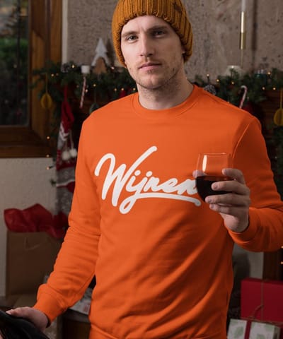 Oranje EK WK Koningsdag Trui Wijnen (MAAT XS - UNISEKS FIT) | Oranje kleding / sweaters | WK Feestkleding