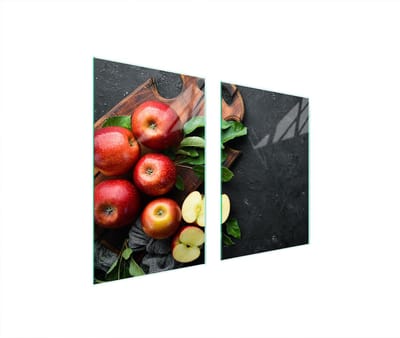 TMK ArtDeko Serie - Snijplank - 65x52 cm - Appelmotief - Glas