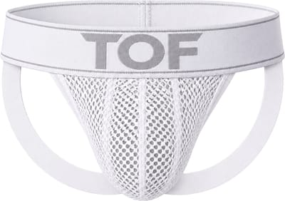 TOF Paris Mesh Jock White/White - MAAT XL - Heren Ondergoed - Jockstrap voor Man - Mannen Jock