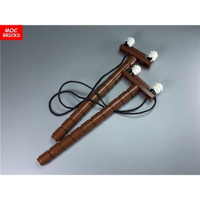 2 paar/partij MOC Stenen DIY Architectuur Stad Draad Telegraafpaal Elektrisch Educatief Bouwstenen Speelgoed voor kinderen cadeaus black