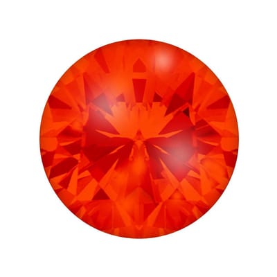 Quiges - Eligo Verwisselbaar Glas geslepen 12 mm Rond Zirkonia Donker Oranje voor Zilveren Ring - 12 mm - ER12R010