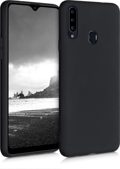 kwmobile telefoonhoesje geschikt voor Samsung Galaxy A20s - Hoesje voor smartphone - Back cover in mat zwart