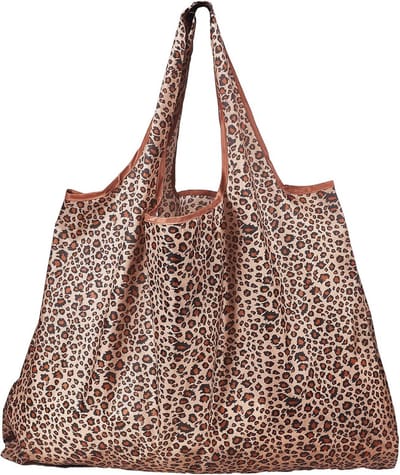 Opvouwbare Milieuvriendelijke Nylon Boodschappentassen - 3 Stuks Waterdichte Tote Zakken met Luipaard Print