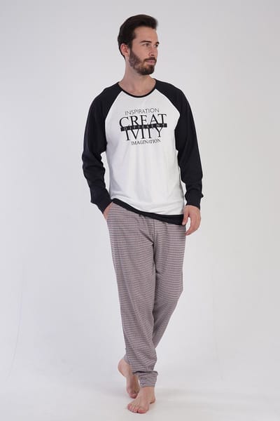 Vienetta - Heren Pyjama Set, Lange Mouwen - M