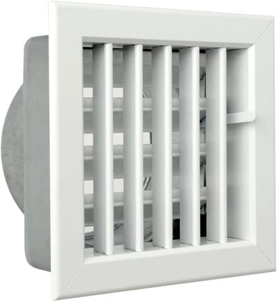 Inbouwrooster Haarden - Ventilatierooster Aluminium - Luchtcirculatie Verbeteren - Met Verstelbaar Rolluik - 160 x 150 mm - Wit