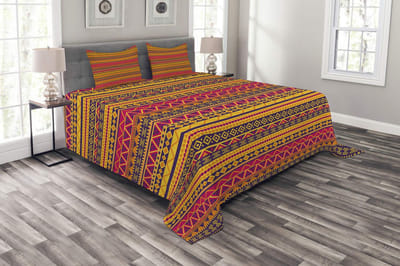ABAKUHAUS Bedsprei – 220x220 cm – Veelkleurig – 2 kussenhoezen