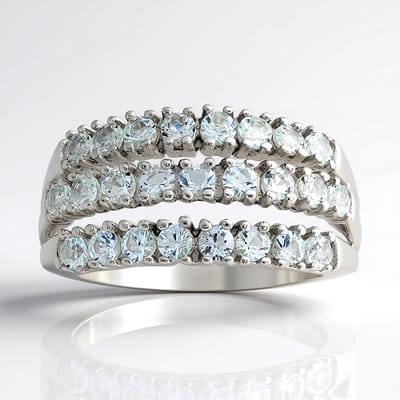 Cavill - Zilveren ring - 925 Sterling zilver gerhodineerd - 25 ronde Braziliaanse amblygoniet edelstenen 0,75 ct - moderne elegante damesring