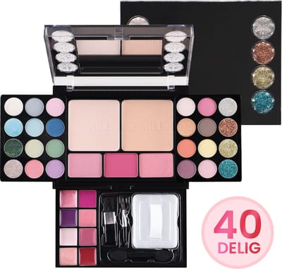 Diamond Beauty Box met Spiegel – Kleine Make Up set voor Meisjes – Kinder Make Up Gevuld - Met Spiegel, Voor Onderweg & Als Cadeau – Veganistische Cosmetica – Extra Klein